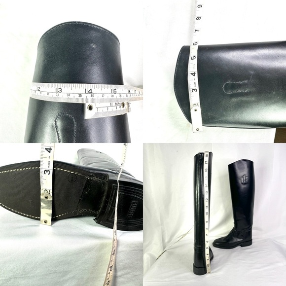 BOULET VINTAGE BLACK RIDING BOOT EQUESTRIAN BOOT TALL BOOT BELOW THE KNEE SIZE 6 - Picture 10 of 15